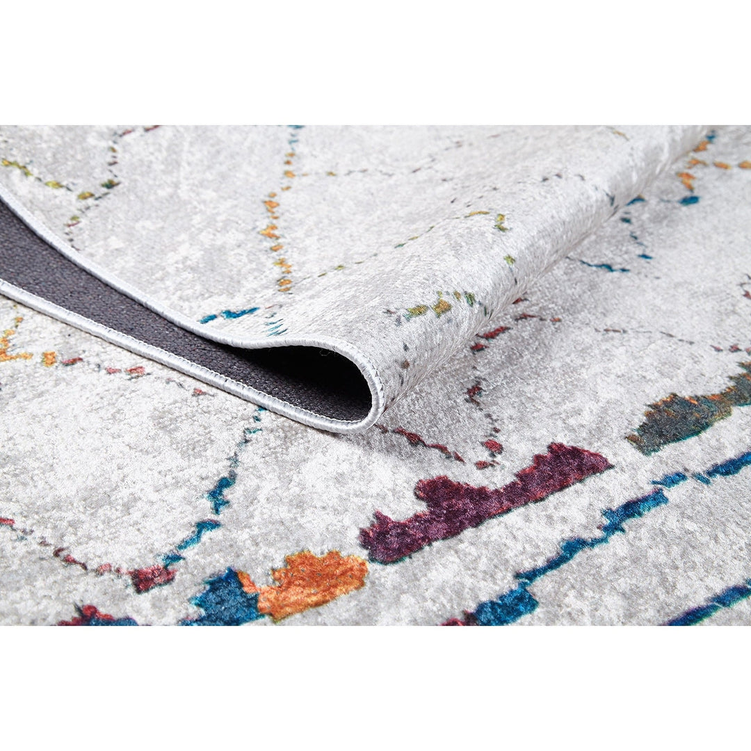 Abstract Design Rug|Farmhouse Style Ethnic Washable Carpet|Machine-Washable Non-Slip Rug|Decorative Area Rug|Multi-Purpose Anti-Slip Carpet