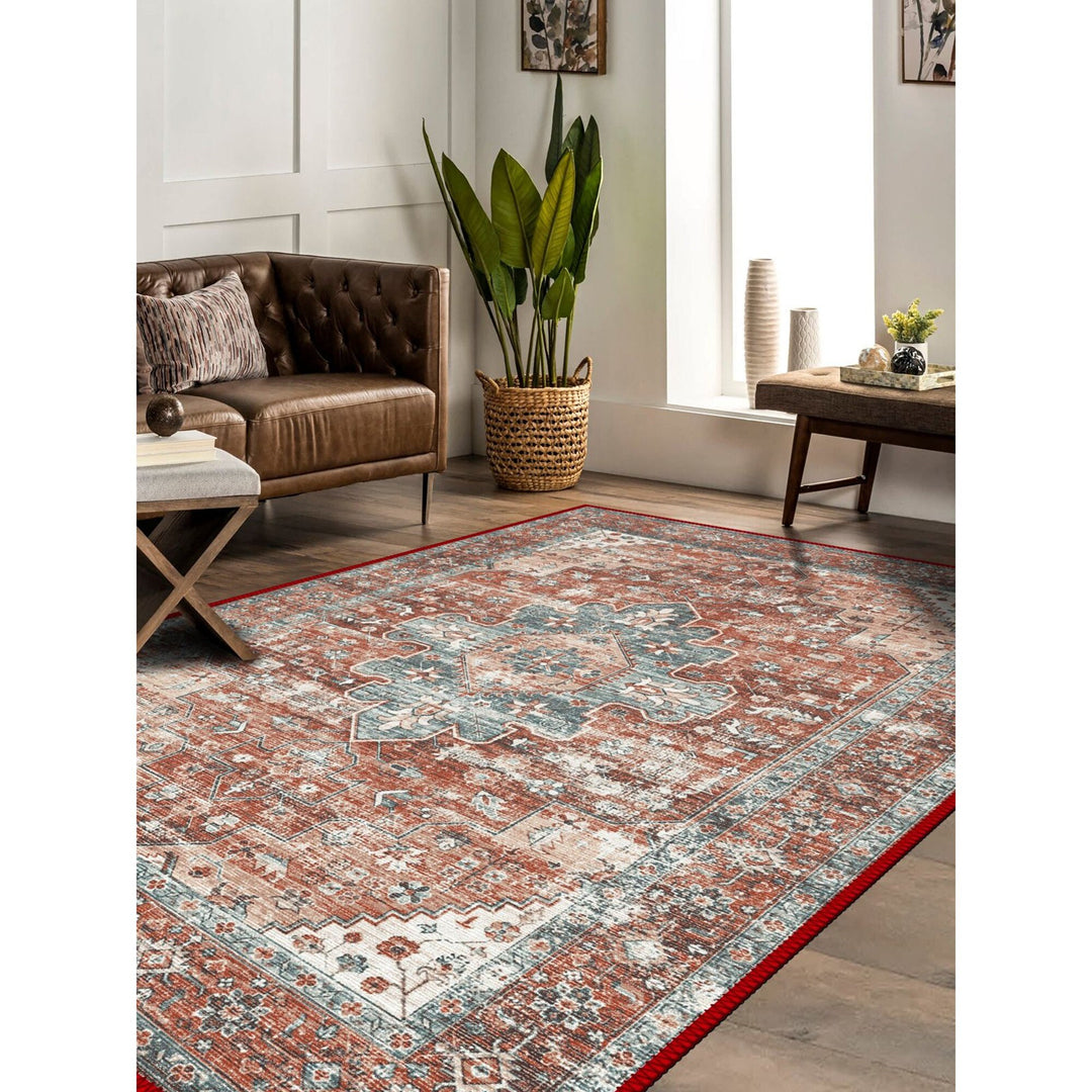 Ethnic Worn Looking Turkish Kilim Carpet