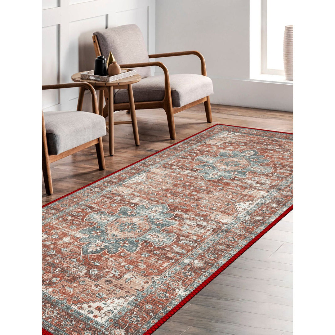 Ethnic Worn Looking Turkish Kilim Carpet
