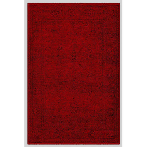 Red Oriental Rug|Machine-Washable Non-Slip Red Rug|Ethnic Turkish Carpet|Traditional Anatolian Multi-Purpose Anti-Slip Living Room Carpet