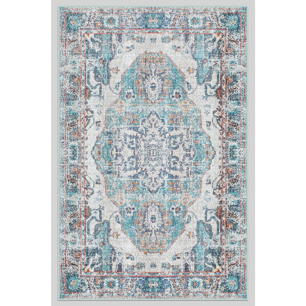 Vintage Looking Rug|Anatolian Style Multi-Purpose Anti-Slip Carpet|Machine-Washable Non-Slip Rug|Ethnic Worn Style Turkish Kilim Carpet