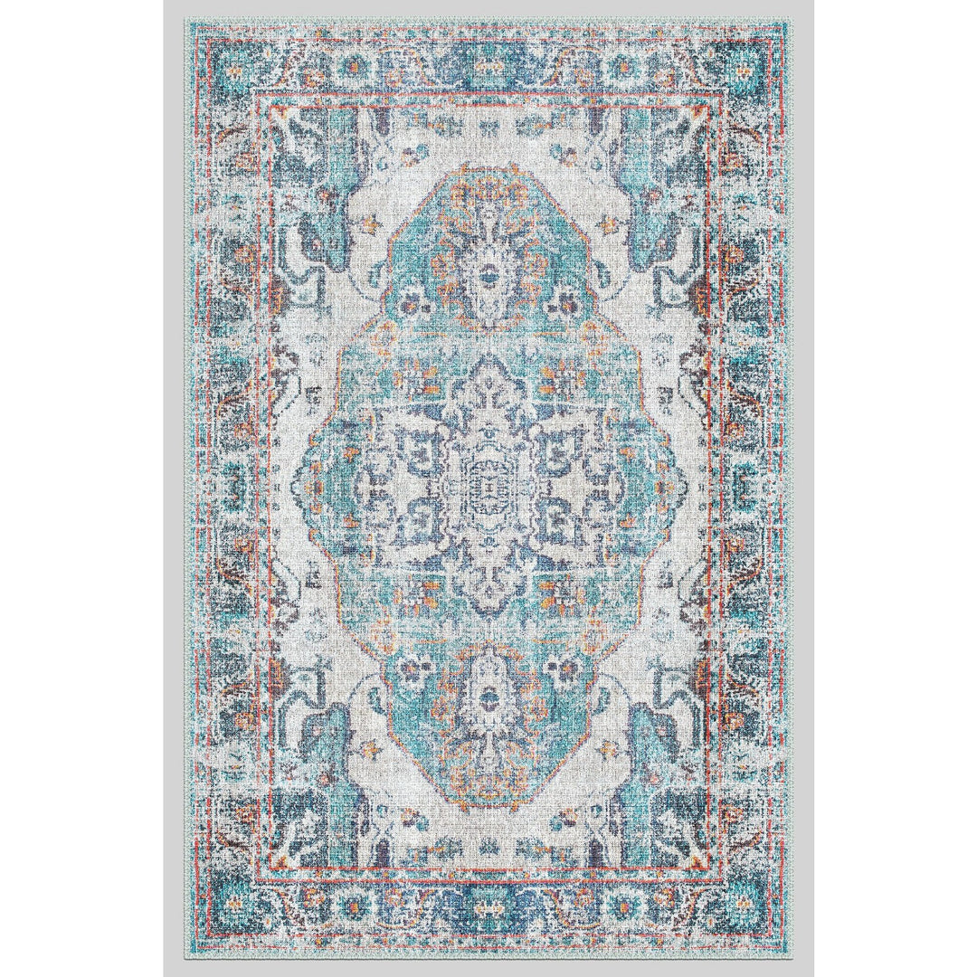 Vintage Looking Rug|Anatolian Style Multi-Purpose Anti-Slip Carpet|Machine-Washable Non-Slip Rug|Ethnic Worn Style Turkish Kilim Carpet