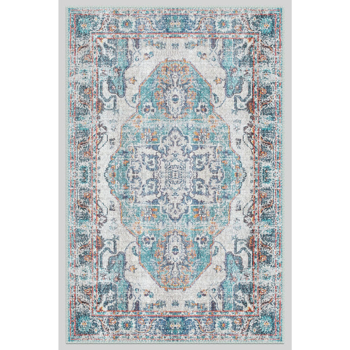 Vintage Looking Rug|Anatolian Style Multi-Purpose Anti-Slip Carpet|Machine-Washable Non-Slip Rug|Ethnic Worn Style Turkish Kilim Carpet