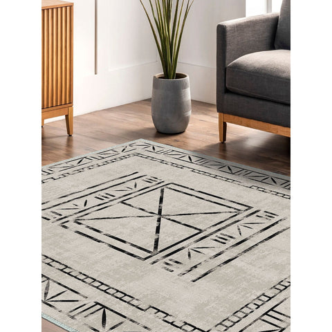 Bohemian Design Rug|Machine-Washable Rug|Ethnic Pattern Carpet|Farmhouse Style Geometric Area Rug|Multi-Purpose Non-Slip Living Room Carpet