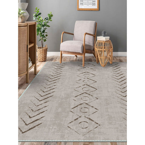 Bohemian Design Rug|Machine-Washable Rug|Ethnic Pattern Carpet|Farmhouse Nordic Geometric Area Rug|Multi-Purpose Non-Slip Living Room Rug