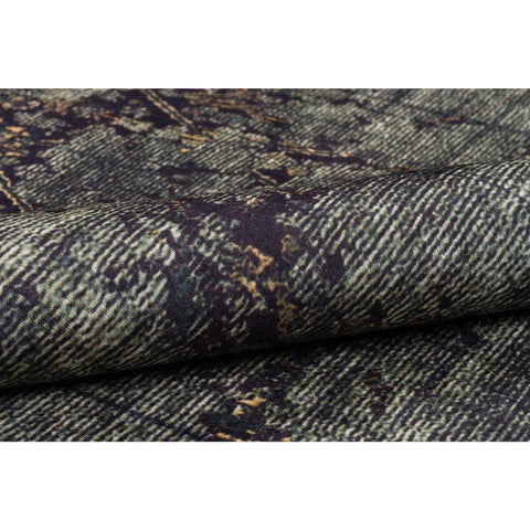 Vintage Looking Rug|Machine-Washable Non-Slip Rug|Ethnic Worn Looking Dark Green Carpet|Traditional Style Multi-Purpose Anti-Slip Carpet