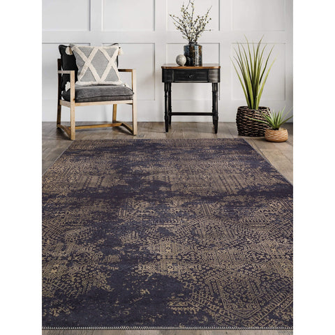 Brown Area Rug|Machine-Washable Non-Slip Rug|Ethnic Worn Looking Brown Carpet|Traditional Farmhouse Style Multi-Purpose Anti-Slip Carpet