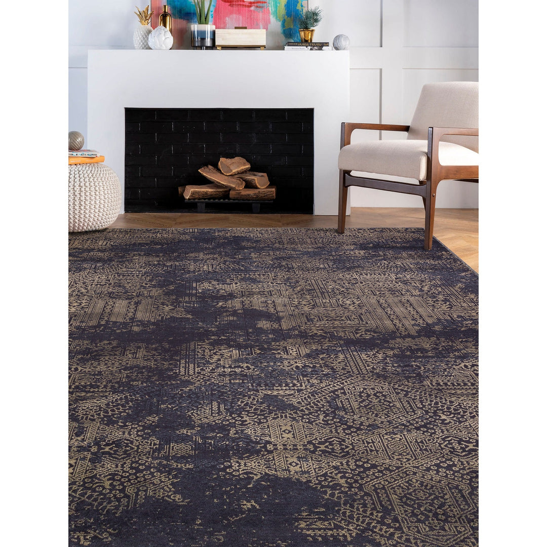 Brown Area Rug|Machine-Washable Non-Slip Rug|Ethnic Worn Looking Brown Carpet|Traditional Farmhouse Style Multi-Purpose Anti-Slip Carpet