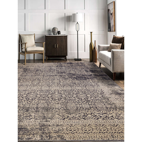 Oriental Brown Rug|Machine-Washable Non-Slip Rug|Ethnic Farmhouse Anatolian Carpet|Traditional Multi-Purpose Anti-Slip Living Room Carpet