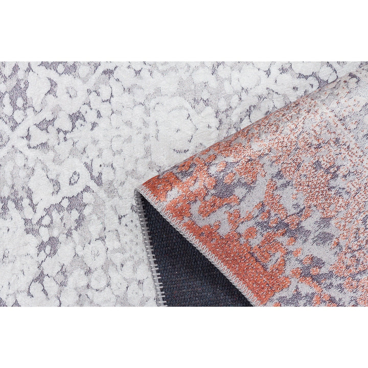 Vintage Looking Rug|Machine-Washable Non-Slip Rug|Abstract Worn Looking Orange Beige Carpet|Boho Design Multi-Purpose Anti-Slip Floor Carpet