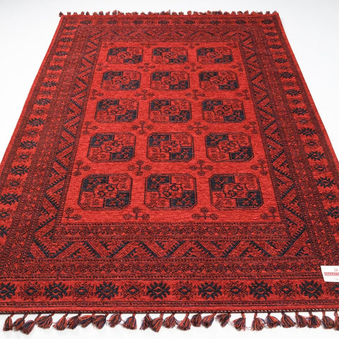 Afghan Pattern Rug|Machine-Washable Ethnic Area Rug|Classic Oriental Carpet|Farmhouse Style Multi-Purpose Carpet|Non-Slip Living Room Decor