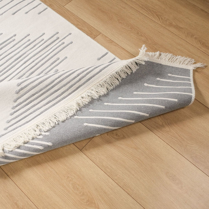 Geometric Kilim Rug|Machine-Washable Double Sided Soft Rug|Striped Diamond Kilim Carpet|Ethnic Design Multi-Purpose Reversible Floor Carpet