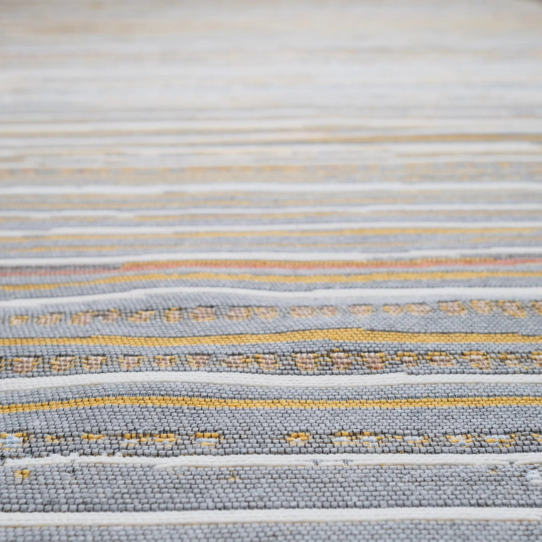 Striped Kilim Rug|Machine-Washable Double Sided Soft Rug|Farmhouse Abstract Kilim Carpet|Modern Design Multi-Purpose Reversible Floor Carpet