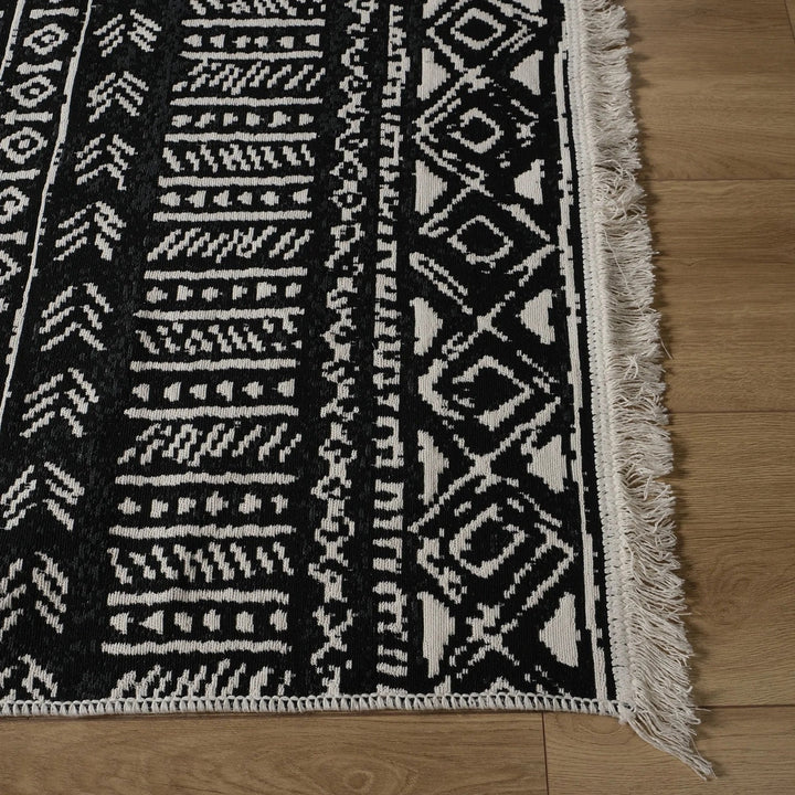 Ethnic Kilim Rug|Machine-Washable Double Sided Soft Rug|Nordic Pattern Kilim Carpet|Scandinavian Multi-Purpose Reversible Modern Carpet