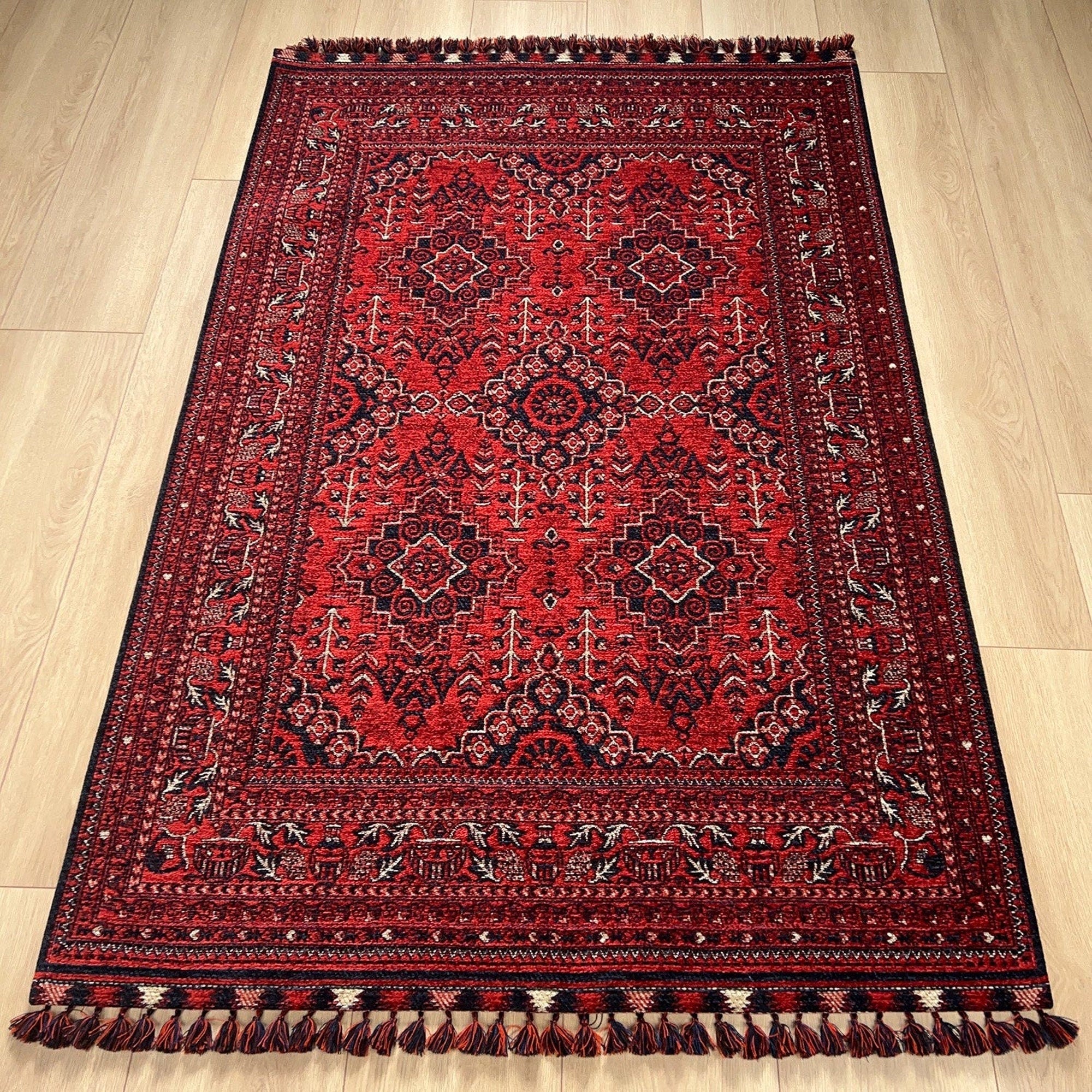 Classic Red Afghan Carpet – Akasia