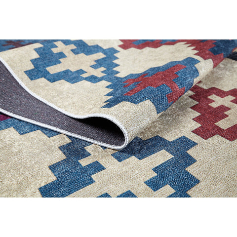 Ethnic Design Rug|Geometric Kilim Motif Area Rug|Machine-Washable Non-Slip Rug|Rustic Kilim Carpet|Decorative Multi-Purpose Anti-Slip Carpet