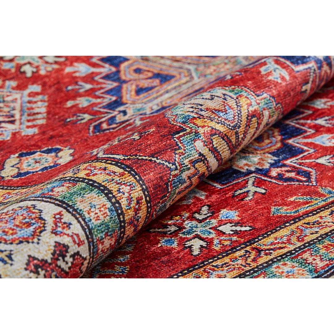 Turkish Kilim Rug|Ethnic Design Washable Carpet|Colorful Machine-Washable Non-Slip Rug|Traditional Anatolian Multi-Purpose Anti-Slip Carpet