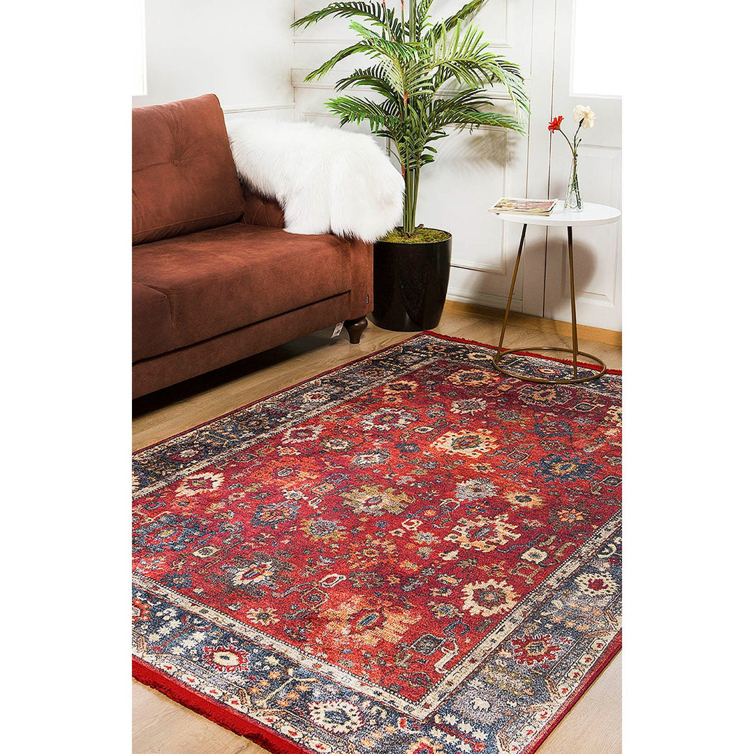 Turkish Kilim Rug|Traditional Anatolian Multi-Purpose Anti-Slip Carpet|Rustic Machine-Washable Non-Slip Rug|Ethnic Design Washable Carpet