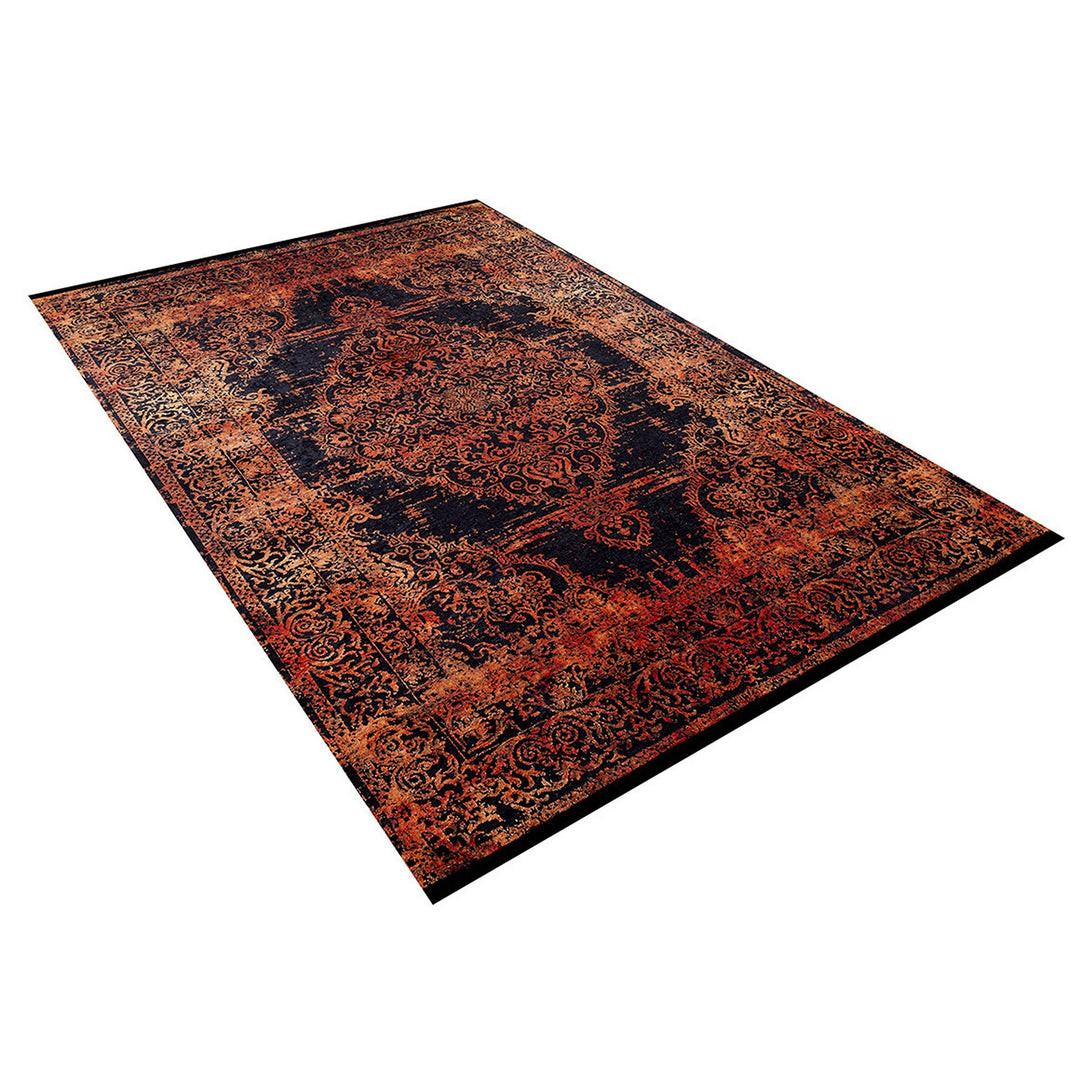 Vintage Style Rug|Rustic Worn Looking Multi-Purpose Anti-Slip Carpet|Machine-Washable Non-Slip Rug|Ethnic Anatolian Design Washable Carpet