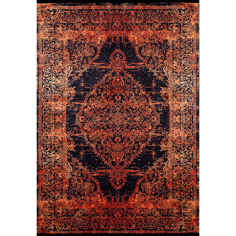 Vintage Style Rug|Rustic Worn Looking Multi-Purpose Anti-Slip Carpet|Machine-Washable Non-Slip Rug|Ethnic Anatolian Design Washable Carpet