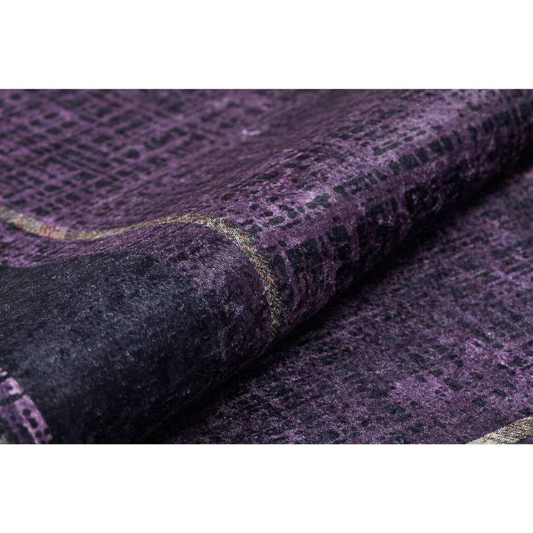 Purple Floor Rug|Decorative Multi-Purpose Anti-Slip Carpet|Machine-Washable Non-Slip Rug|Boho Style Living Room Carpet|Housewarming Area Rug