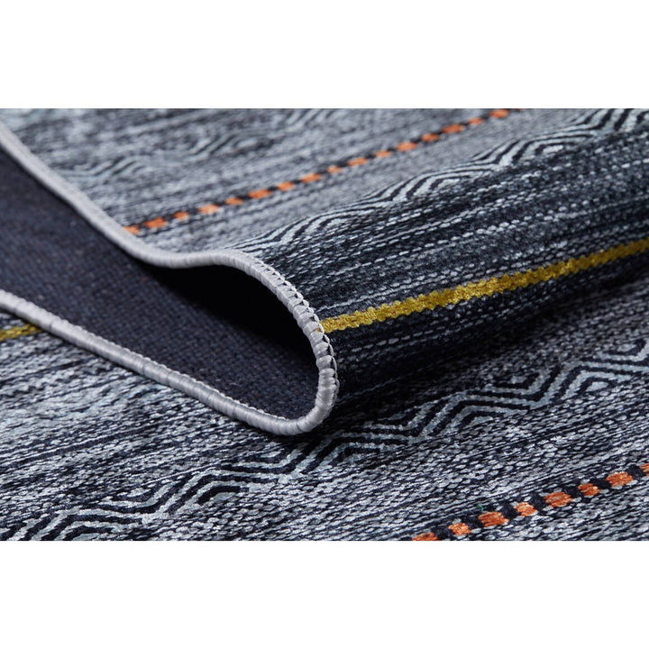 IKAT Detailed Rug|Abstract Design Rug|Modern Style Non-Slip Carpet|Farmhouse Washable Carpet|Decorative Area Rug|Multi-Purpose Anti-Slip Rug