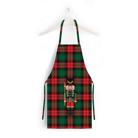 Christmas Apron|Santa Bear Cooking Smock with Adjustable Neck and Waist Strap|Plaid Nutcracker Xmas Deer Kitchen Pinafore Gift For Him/Her