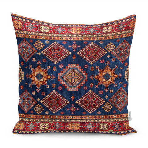 Kilim Pattern Pillow Cover|Rug Design Cushion Case|Vintage Looking Pillow Case|Ethnic Home Decor|Farmhouse Style Geometric Outdoor Pillowtop