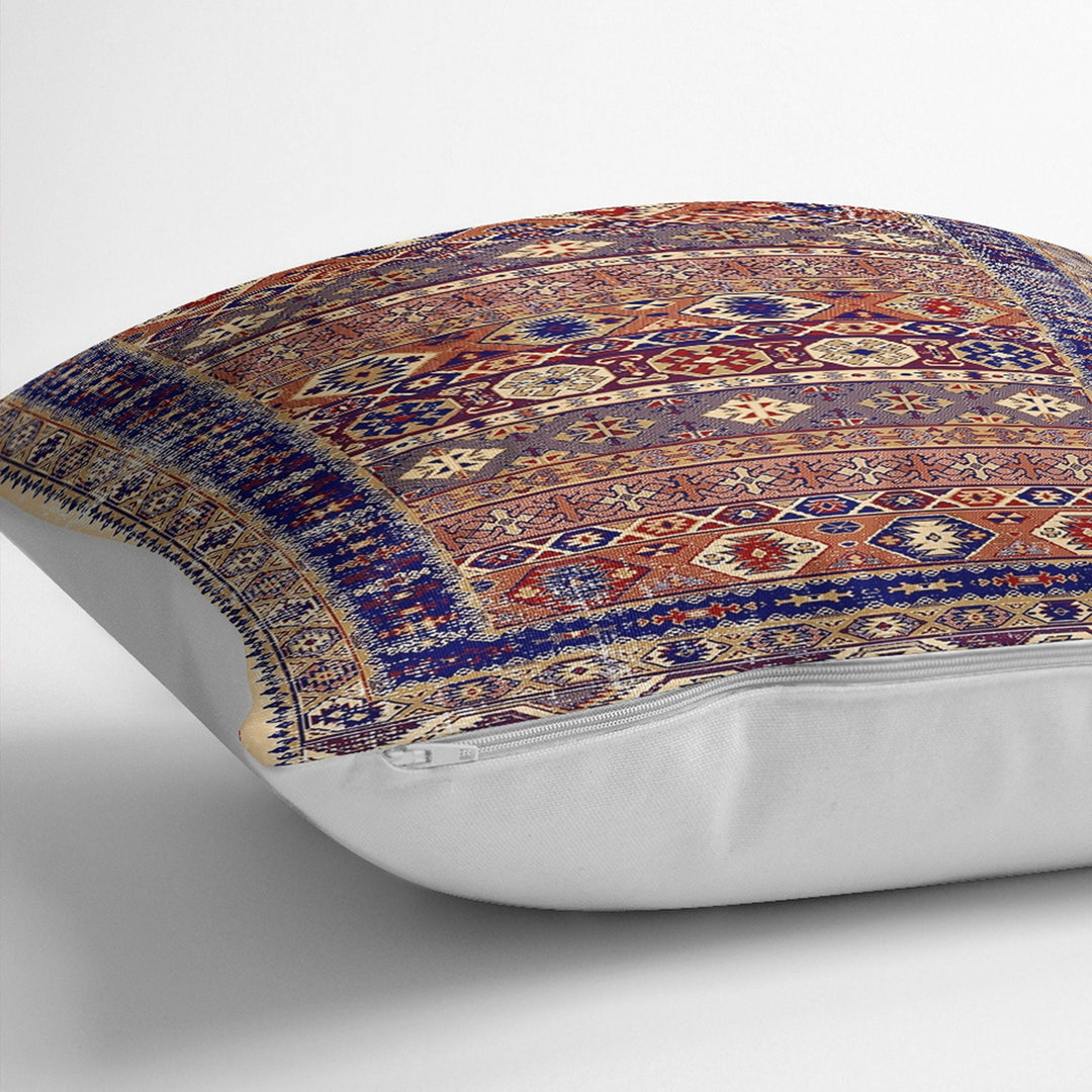 Kilim Pattern Pillow Cover|Rug Design Cushion Case|Vintage Looking Pillow Case|Ethnic Home Decor|Farmhouse Style Geometric Outdoor Pillowtop