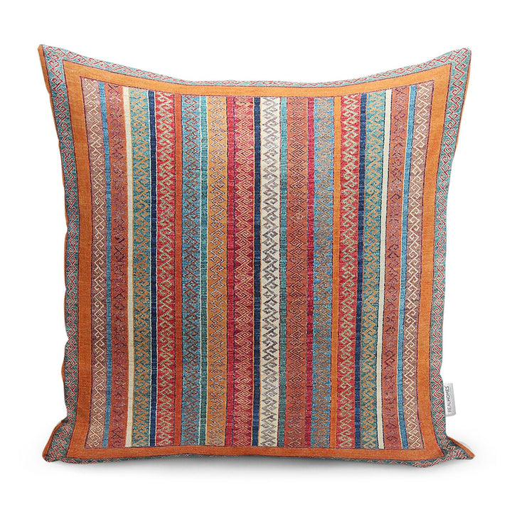 Kilim Pattern Pillow Cover|Rug Design Cushion Case|Ethnic Home Decor|Ottoman Pillow Case|Farmhouse Style Geometric Outdoor Throw Pillowtop