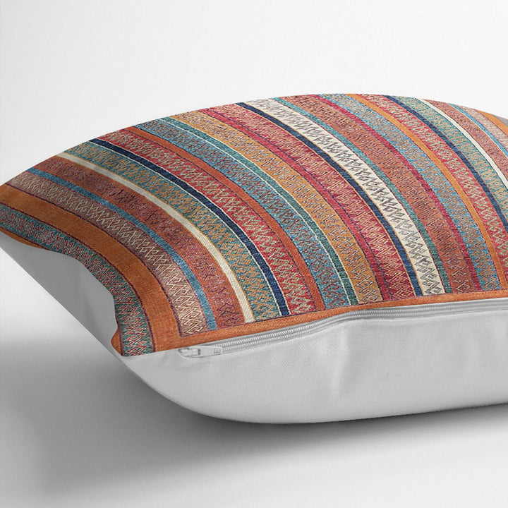 Kilim Pattern Pillow Cover|Rug Design Cushion Case|Ethnic Home Decor|Ottoman Pillow Case|Farmhouse Style Geometric Outdoor Throw Pillowtop