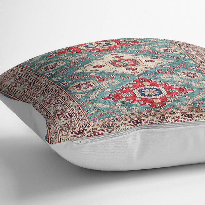 Kilim Pattern Pillow Cover|Rug Design Cushion Case|Boho Bedding Pillow|Ethnic Anatolian Home Decor|Farmhouse Geometric Outdoor Pillowtop