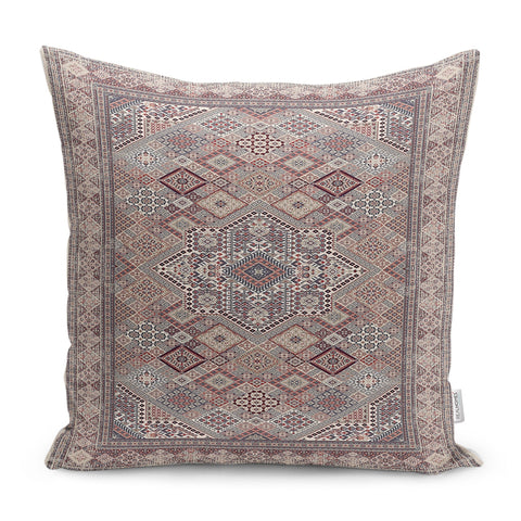 Kilim Pattern Pillow Cover|Rug Design Cushion Case|Traditional Pillow Case|Ethnic Home Decor|Farmhouse Style Geometric Outdoor Pillowtop