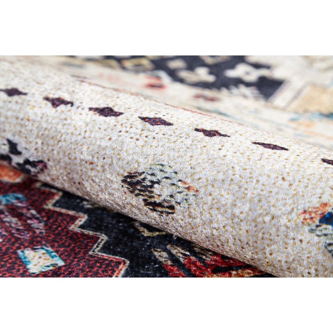 Ethnic Design Rug|Machine-Washable Non-Slip Rug|Boho Kilim Carpet|Decorative Anatolian Area Rug|Multi-Purpose Anti-Slip Carpet|Geometric Rug