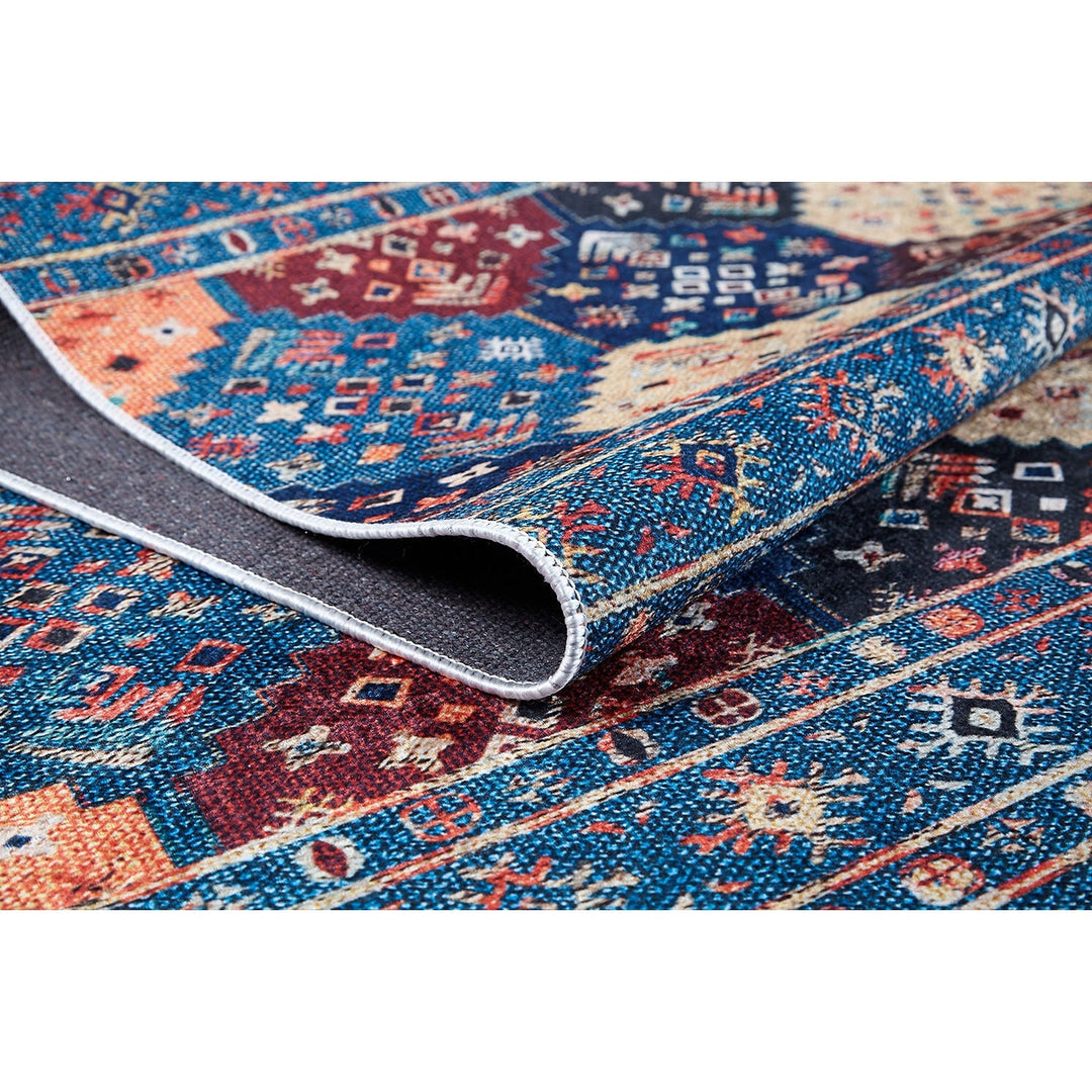 Ethnic Design Rug|Machine-Washable Non-Slip Rug|Boho Kilim Carpet|Geometric Anatolian Area Rug|Multi-Purpose Anti-Slip Carpet|Decorative Rug
