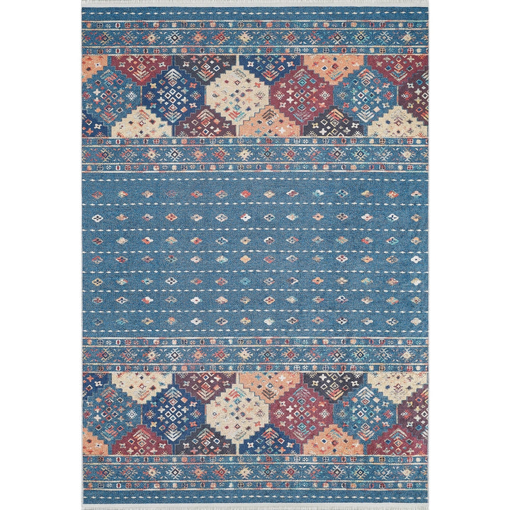 Ethnic Design Rug|Machine-Washable Non-Slip Rug|Boho Kilim Carpet|Geometric Anatolian Area Rug|Multi-Purpose Anti-Slip Carpet|Decorative Rug