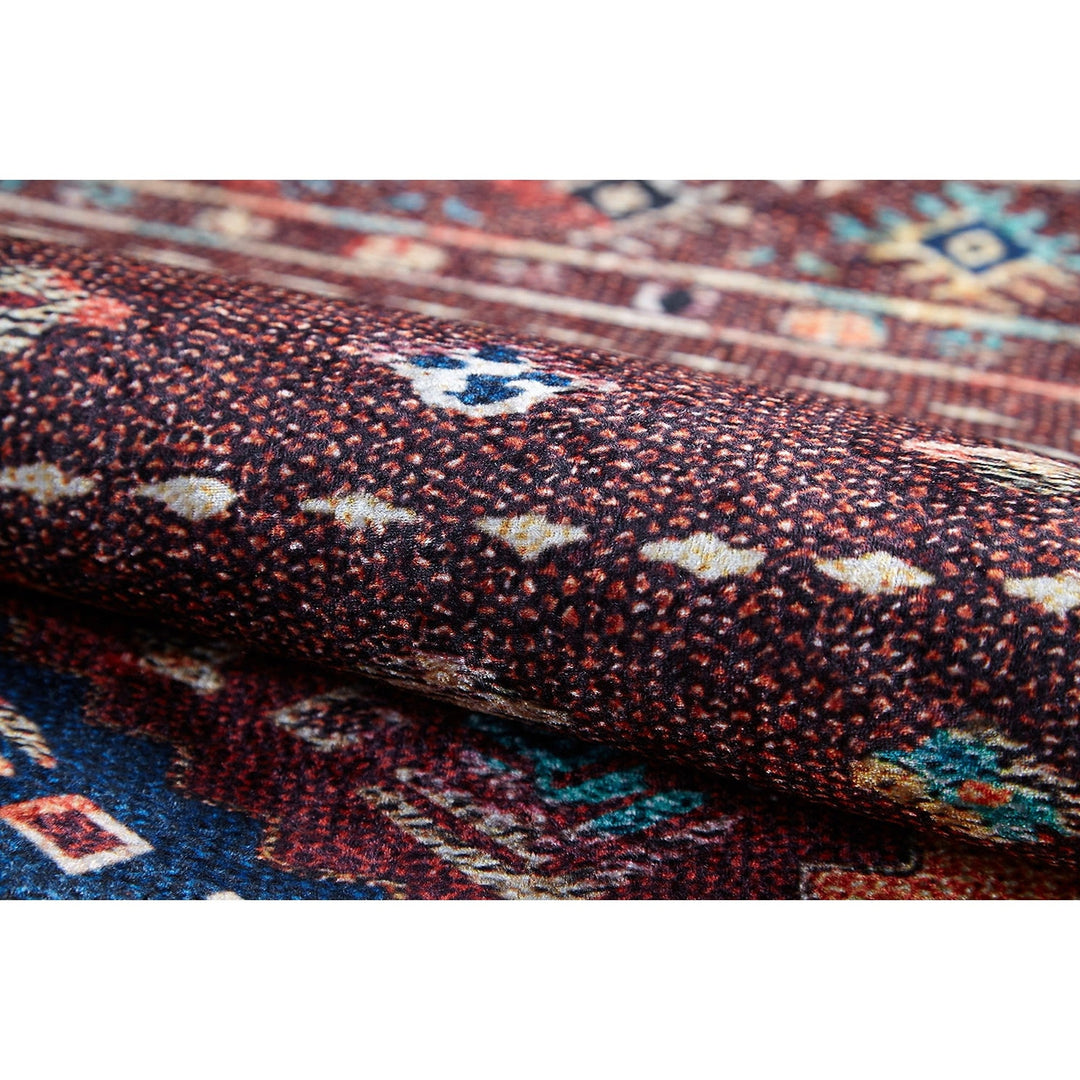 Ethnic Design Rug|Machine-Washable Non-Slip Rug|Rustic Kilim Carpet|Geometric Anatolian Area Rug|Decorative Multi-Purpose Anti-Slip Carpet
