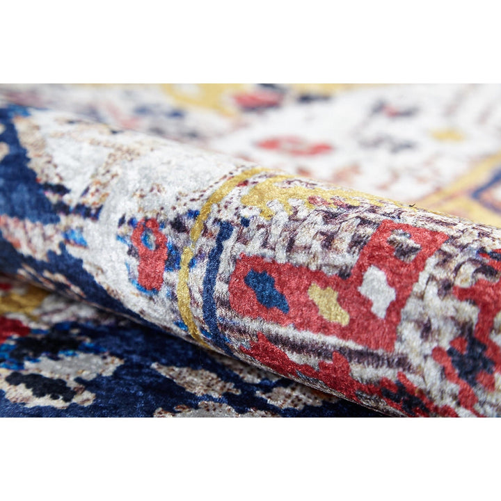Ethnic Colorful Rug|Machine-Washable Non-Slip Rug|Kilim Pattern Washable Carpet|Decorative Anatolian Area Rug|Multi-Purpose Anti-Slip Carpet