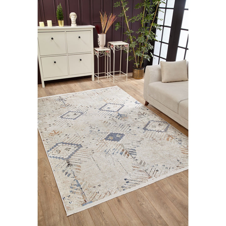 Bohemian Style Rug|Machine-Washable Non-Slip Rug|Boho Washable Carpet|Housewarming Ethnic Design Area Rug|Multi-Purpose Anti-Slip Carpet