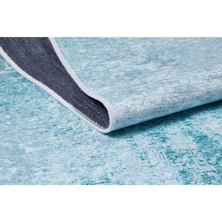 Turquoise Area Rug|Machine-Washable Non-Slip Rug|Color Transition Design Washable Carpet|Decorative Area Rug|Multi-Purpose Anti-Slip Carpet