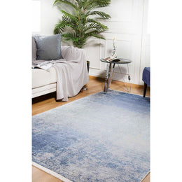 Blue Gray Area Rug|Machine-Washable Non-Slip Rug|Color Transition Design Washable Carpet|Decorative Area Rug|Multi-Purpose Anti-Slip Carpet
