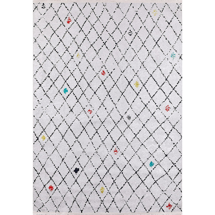 Diamond Pattern Rug|Machine-Washable Rug|Modern Style Non-Slip Carpet|Ethnic Washable Carpet|Geometric Area Rug|Multi-Purpose Anti-Slip Rug