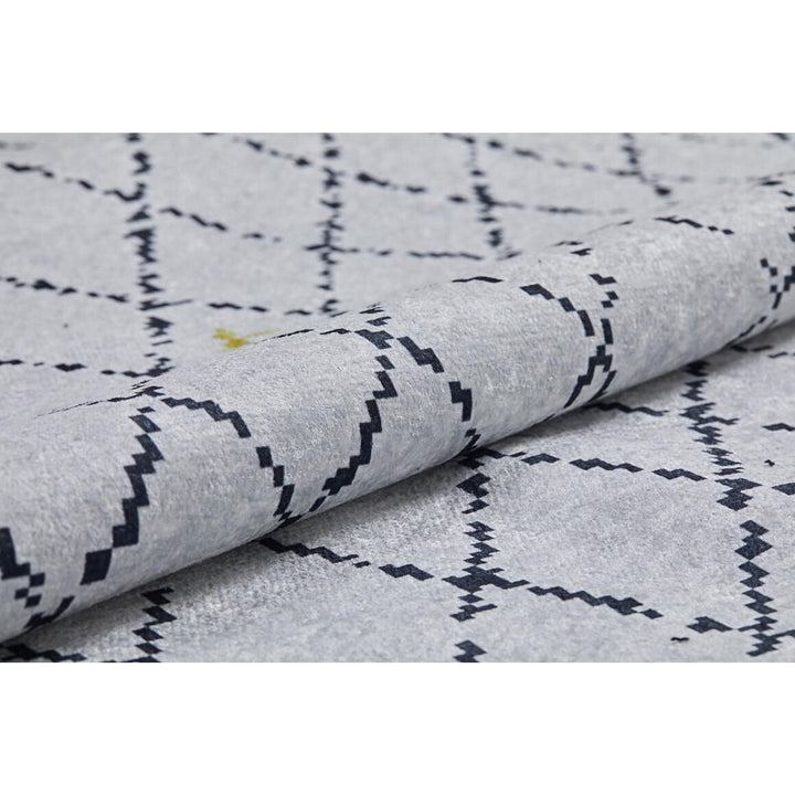 Diamond Pattern Rug|Machine-Washable Rug|Modern Style Non-Slip Carpet|Ethnic Washable Carpet|Geometric Area Rug|Multi-Purpose Anti-Slip Rug