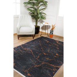Marble Pattern Rug|Machine-Washable Rug|Abstract Non-Slip Carpet|Dark Color Washable Carpet|Decorative Area Rug|Multi-Purpose Anti-Slip Rug