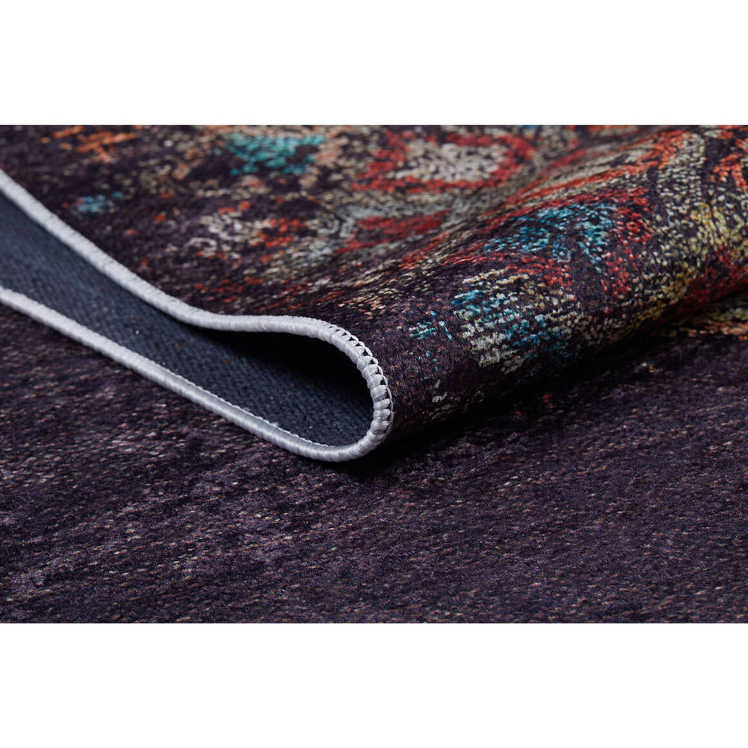 Worn Looking Rug|Machine-Washable Non-Slip Rug|Ethnic Vintage Style Washable Carpet|Traditional Housewarming Multi-Purpose Anti-Slip Carpet