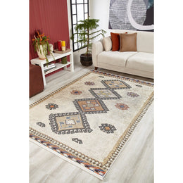 Ethnic Design Rug|Machine-Washable Non-Slip Rug|Rustic Kilim Carpet|Geometric Kilim Motif Area Rug|Decorative Multi-Purpose Anti-Slip Carpet