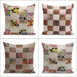 Karabakh Pillowcase|Patchwork Style Cushion Case|Abstract Floral Pillow Case|Ethnic Home Decor|Farmhouse Oriental Outdoor Throw Pillowtop