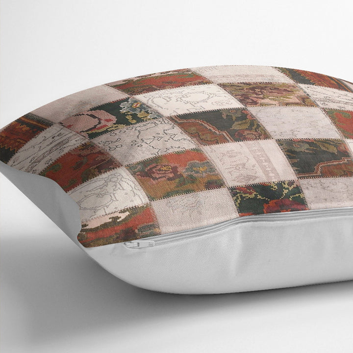 Karabakh Pillowcase|Patchwork Style Cushion Case|Abstract Floral Pillow Case|Ethnic Home Decor|Farmhouse Oriental Outdoor Throw Pillowtop