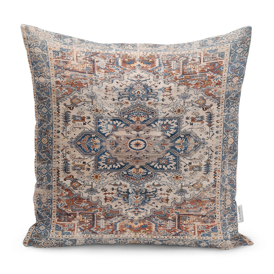 Kilim Pattern Pillow Cover|Rug Design Cushion Case|Traditional Pillow Case|Ethnic Home Decor|Farmhouse Style Abstract Outdoor Pillowtop