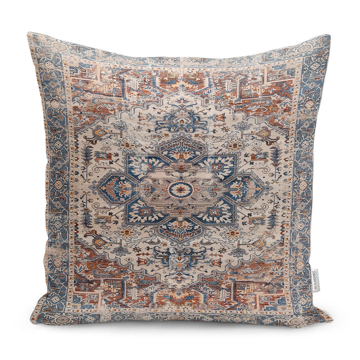 Kilim Pattern Pillow Cover|Rug Design Cushion Case|Traditional Pillow Case|Ethnic Home Decor|Farmhouse Style Abstract Outdoor Pillowtop